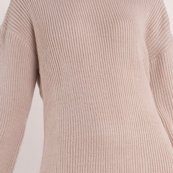 TOBI ALLISON CUFFED SLEEVE SWEATER DRESS IN ROSE - Picture 5 of 7